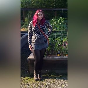 Current Mood Acid Wash Distressed Skirt